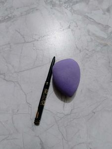 Purple Makeup Blender Sponge &amp; Eyeliner
