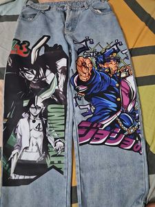 Anime Print Denim Jeans