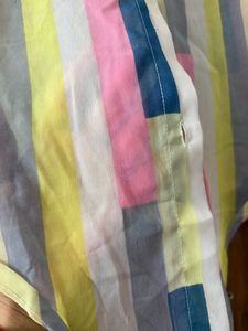 Sheer Striped Tie-Up Top