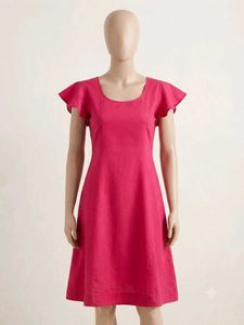 Fuchsia Flutter Sleeve Dress