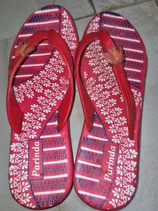 Red Floral Flip-Flops