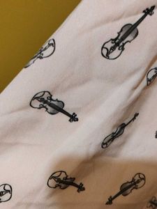 Pink Spaghetti Strap Tunic with Violin Print