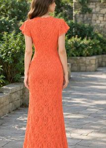 Orange Lace Maxi Dress