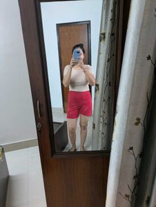 Vibrant Red T-Shirt And Shorts