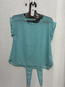Sparkly Teal Sheer Top