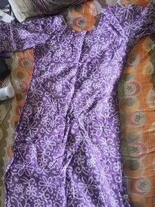 Purple Floral Print Kurta