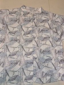 Unique Abstract Print Button-Up Shirt