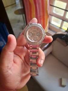 Fossil Women's Pink Dial Watch