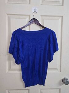 Vibrant Blue Flutter Sleeve Top