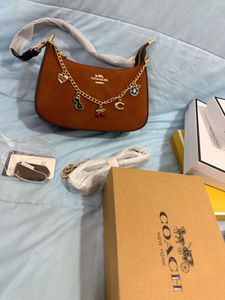 Coach Brown Suede Shoulder Bag