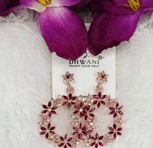 FLORAL CRYSTAL HOOP EARRINGS