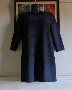 Elegant Navy Blue Lace Dress