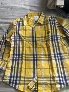 Boys Yellow Plaid Shirt