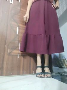Maroon Flared Dress