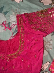 Vibrant Pink &amp; Teal Saree