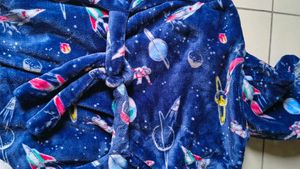 Kids Space Print Hooded Robe