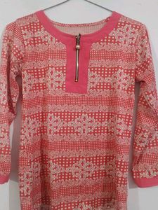 Pink Floral Print Top