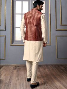 Inddus Men's Maroon Nehru Jacket - M