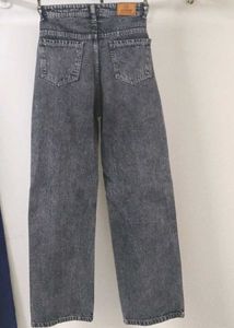 Grey Wash Wide Leg Jeans