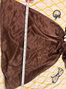 Chic Brown Satin Cutout Dress