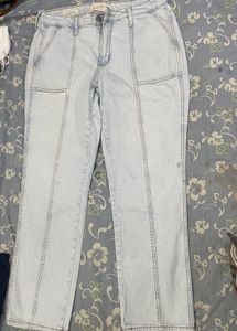 Light Wash Paneled Jeans
