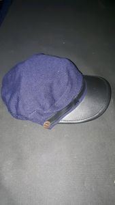 leather and cotton mix cap