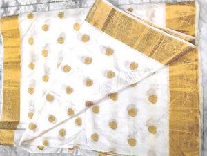 cream gold zari pure Silk saree
