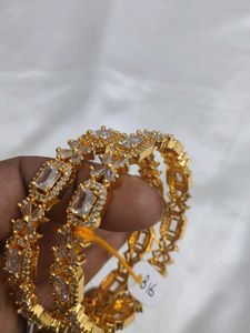 American Diamond Gold Bangles