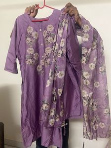 Beautiful Purple Floral Kurta Set