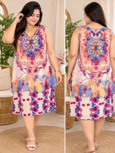 Bohemian Print Layered Mini Dress Size M-L