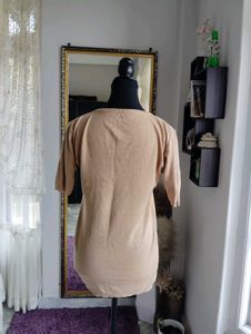 Neutral Short Sleeve Knit Top