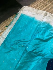 Beautiful Turquoise Saree with Tassels