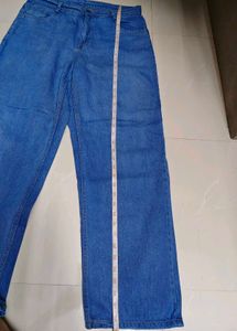 Blue Denim Wide Leg Jeans