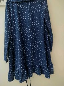 Navy Polka Dot Wrap Top jacket