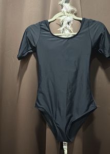 Solid Black One-Piece Swimsuit