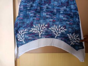 Price Dropped !! Blue &amp; White Applique Work Dress