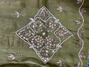 Unstitched Green Lehenga and Duppatta