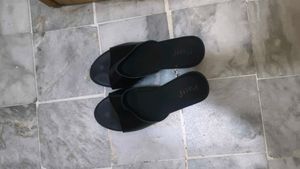 Black Wedge Mules