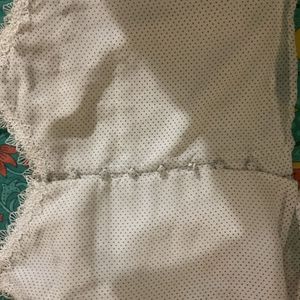 Polka Dot Lace Trim Blouse