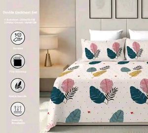 Tropical Leaf Print Bedsheet Set