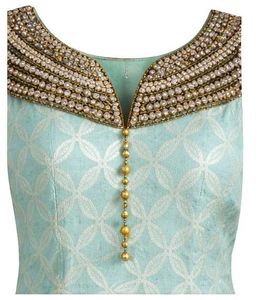 Beautiful Teal Ethnic Gown and also has it's pant