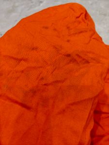 Bright Orange Kurta with Black Trim