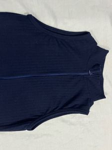 Sleeveless Mock Neck Ribbed Bodysuit