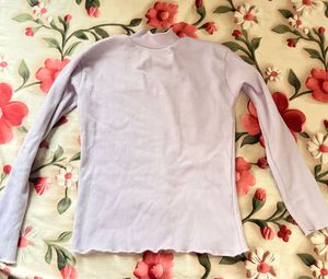 Lilac Lettuce Hem Long Sleeve Top