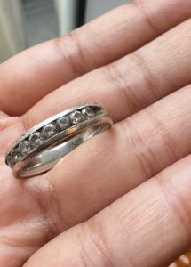 Sale 92.5 Silver Chunky Zircon Ring