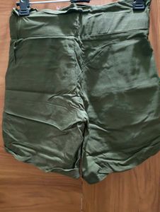 High-Waisted Olive Green Shorts
