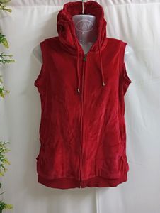 Sleeveless Solid Hooded Sweatshirt