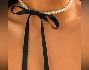Pearl &amp; Ribbon Choker
