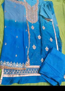 Elegant Blue Embroidered Kurta Set