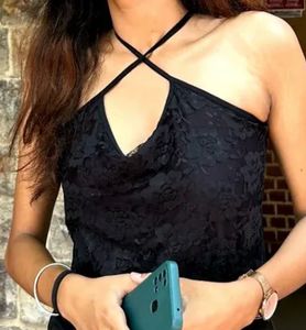 Black Lace Camisole Top